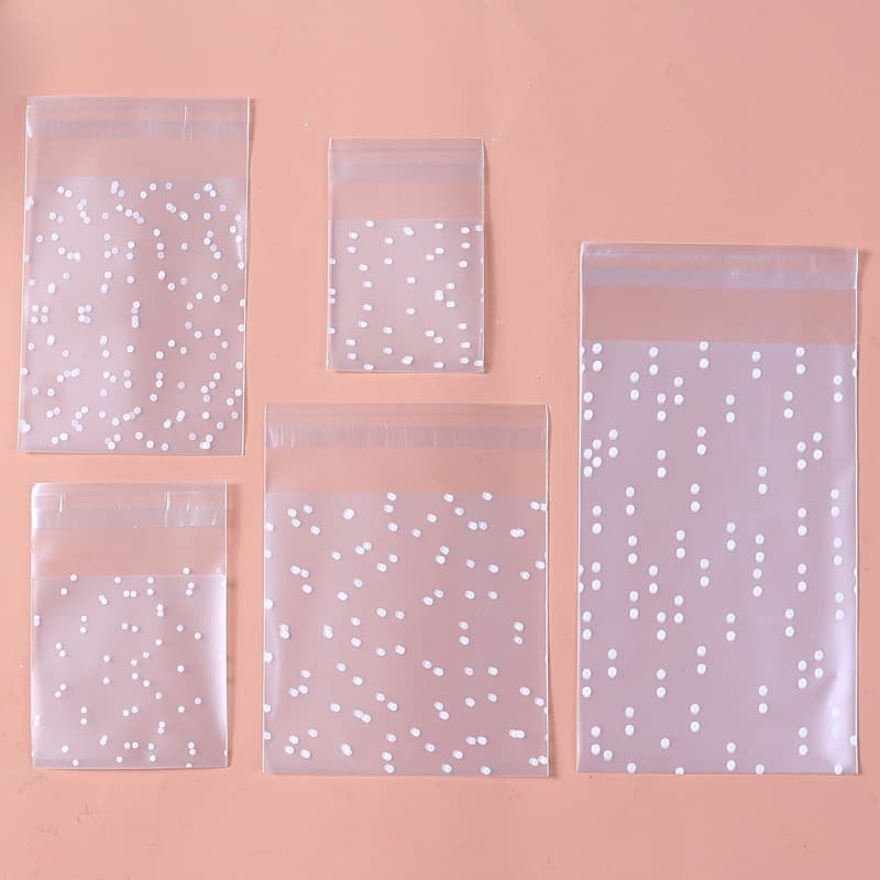Polka Dot Self-Adhesive Bag OPP Baking Cookie Bag White Polka Dot Self-Sealing Bag Cow Pattern