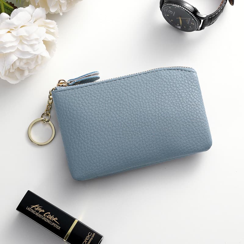 Mini Coin Purse Small Wallet Zipper Thin Mom Style Women's Pocket Change Bag Storage Case Compact Money Holder Pure Color