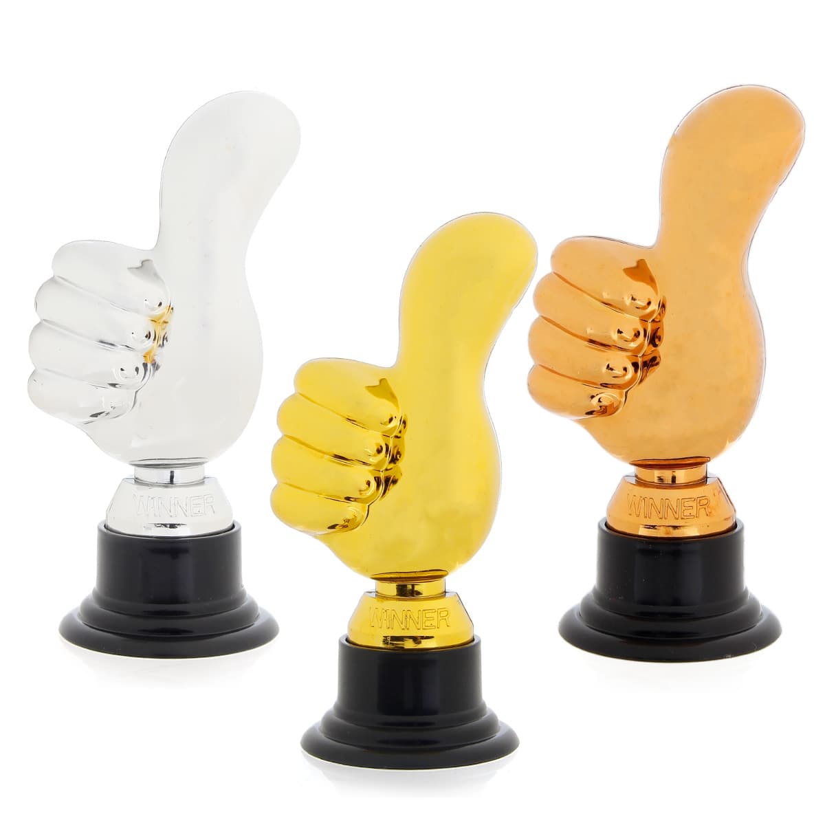Cross-Border Thumbs Up Plastic Honor Trophy Party Decoration Ornament Electroplated Sports Day Children's Reward Prop