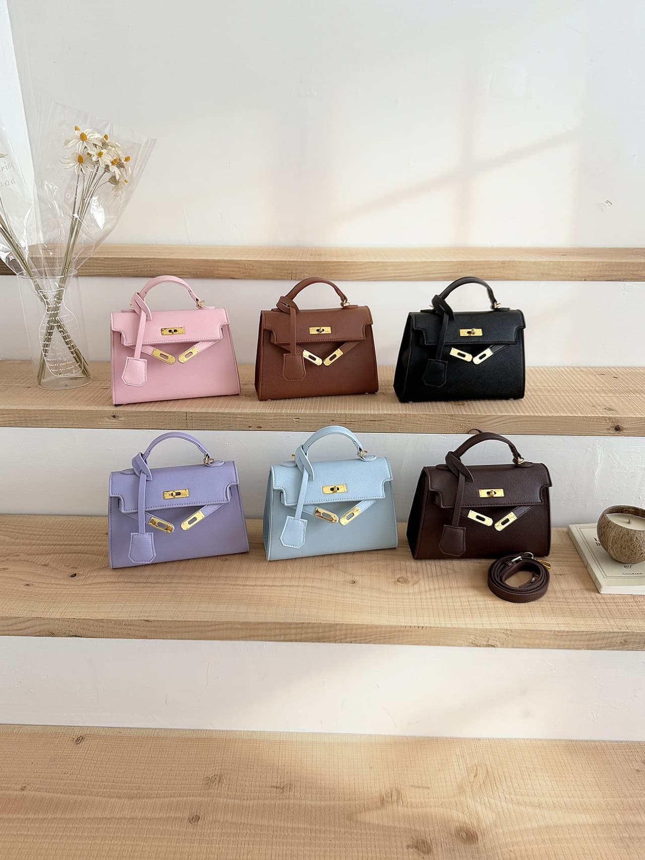 Crossbody Palm Print Handheld Kelly Bag 2026 New Classic Fashion Handbag Shoulder Bag Commuter Small Square Bag