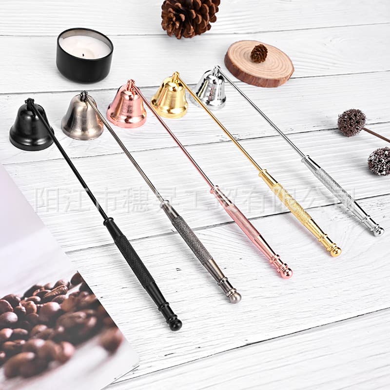 Hot seller from factory sources, stainless steel incense candle snuffers, electroplated in multiple colors for ins home use.