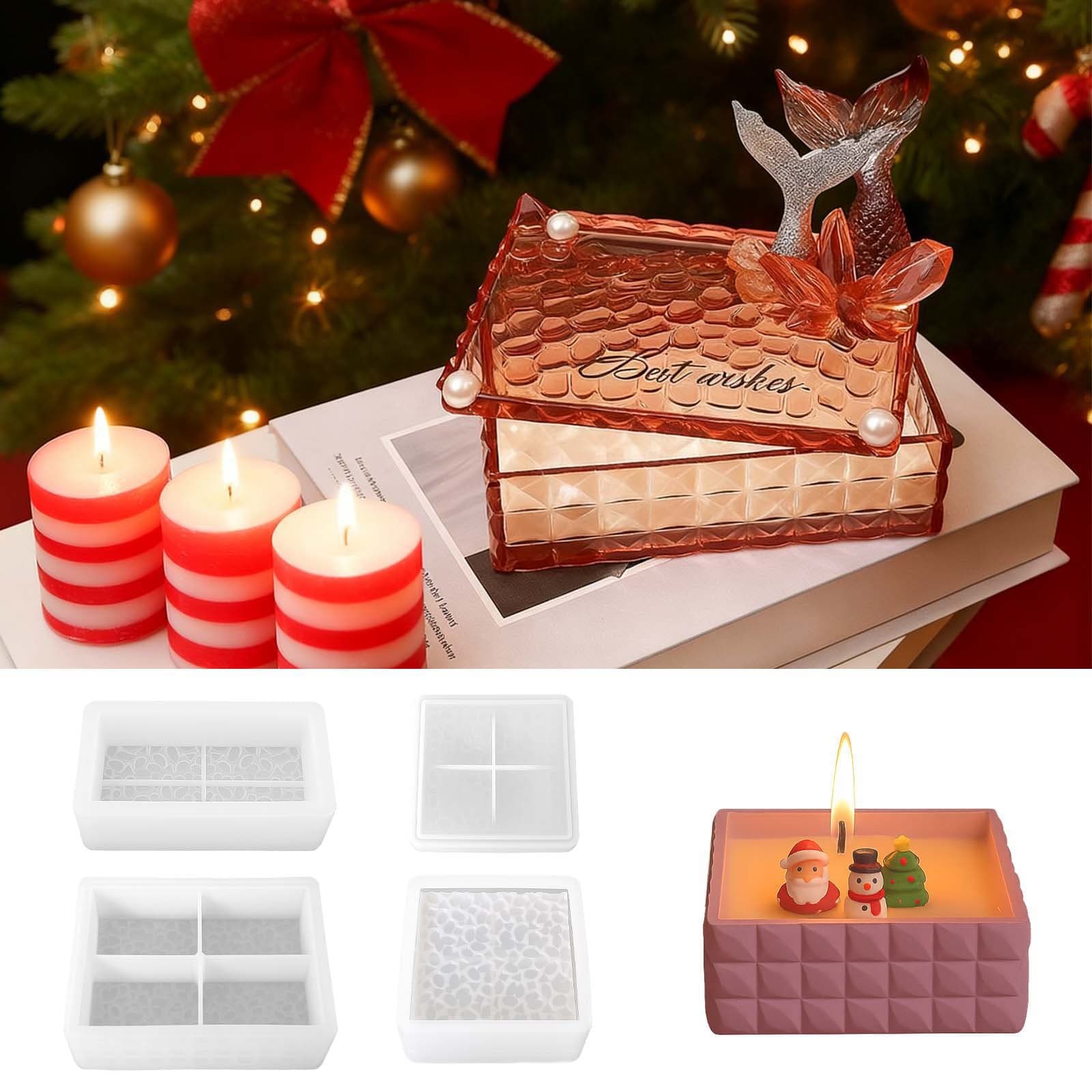 Pangyaya Crystal Epoxy Resin DIY New Diamond Storage Box Square Rectangle Faceted Stackable Silicone Mold
