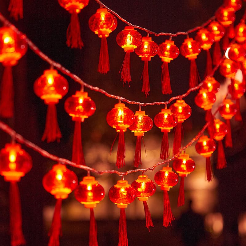 New Year and Spring Festival colorful lanterns, tassels, red lanterns, string lanterns, festive decoration lights, Lantern Festival LED lanterns wholesale