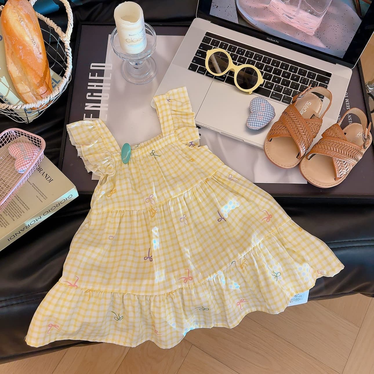 2026 Summer New Style Flutter Sleeve Dress Korean Spring Picnic Photogenic Comfortable Casual Girl Dress