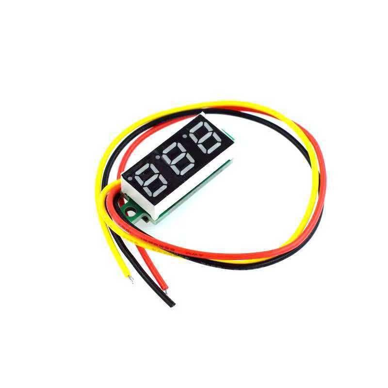 0.28 Inch Ultra-Small Digital DC Voltmeter Head, Digital Display, Adjustable, Three-Wire DC0-100V, Battery Voltage Meter