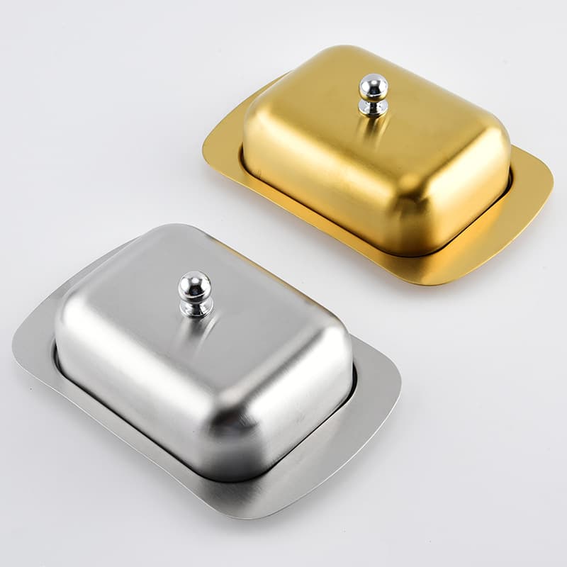 Stainless Steel Butter Dish Butter Plate Western Food Butter Container Cheese Box European Style Bread Tray Pastry Plate In Stock
