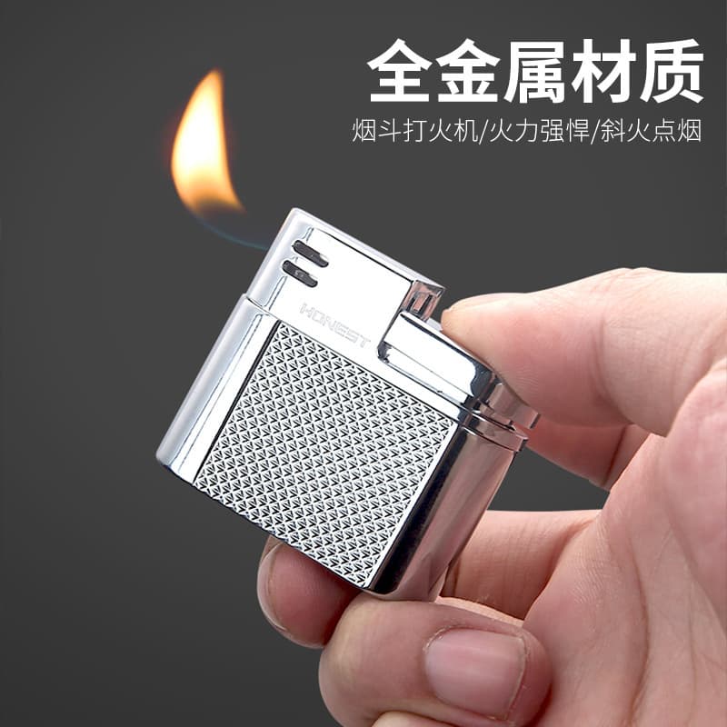 Baicheng New Arrival Pipe Lighter for Break-In Angled Flame, Direct Jet Open Flame, Creative Old-Fashioned Retro Personalized Igniter