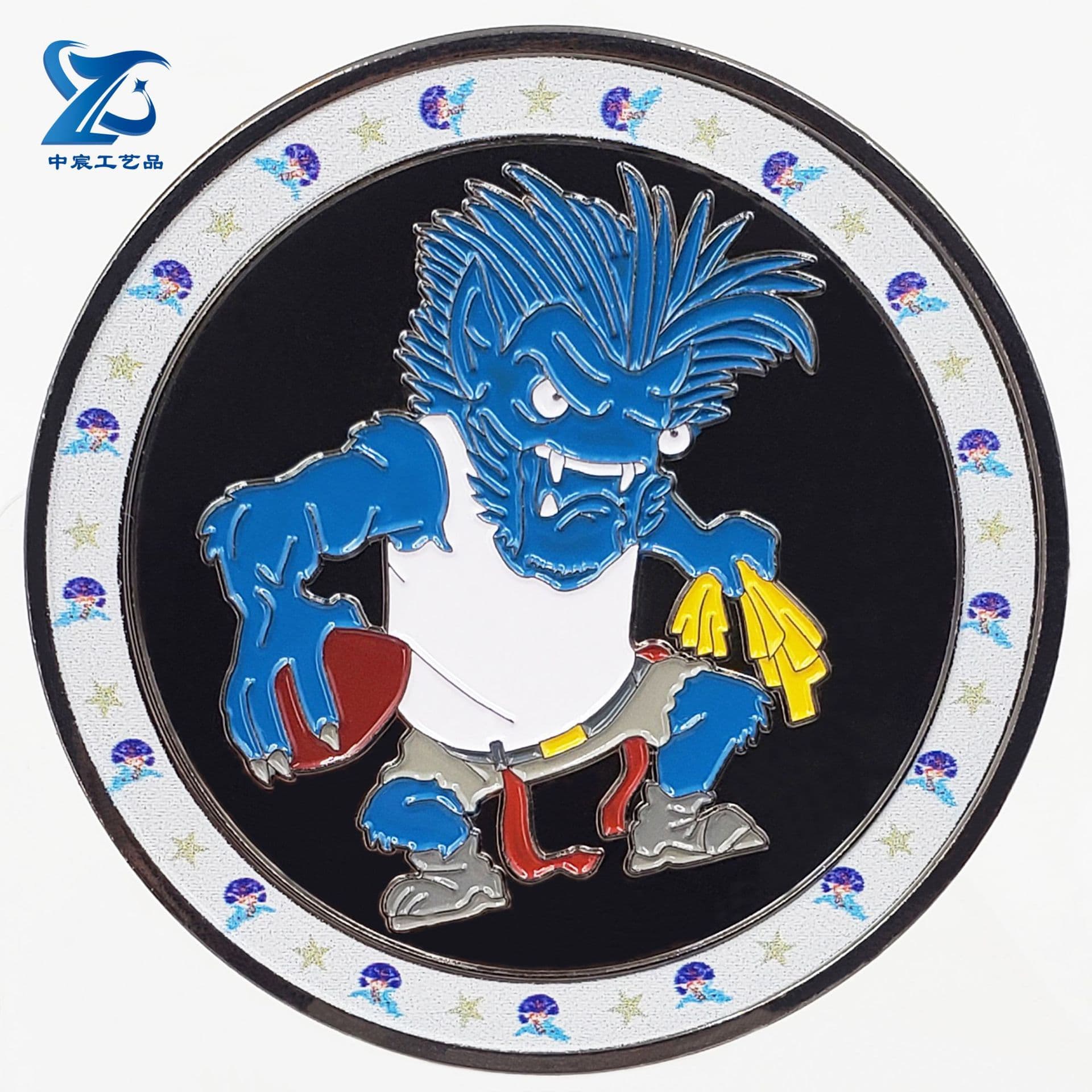 Customized commemorative coins black nickel oil pressure paint commemorative coins animation cartoon characters printed game coins Warcraft commemorative coins