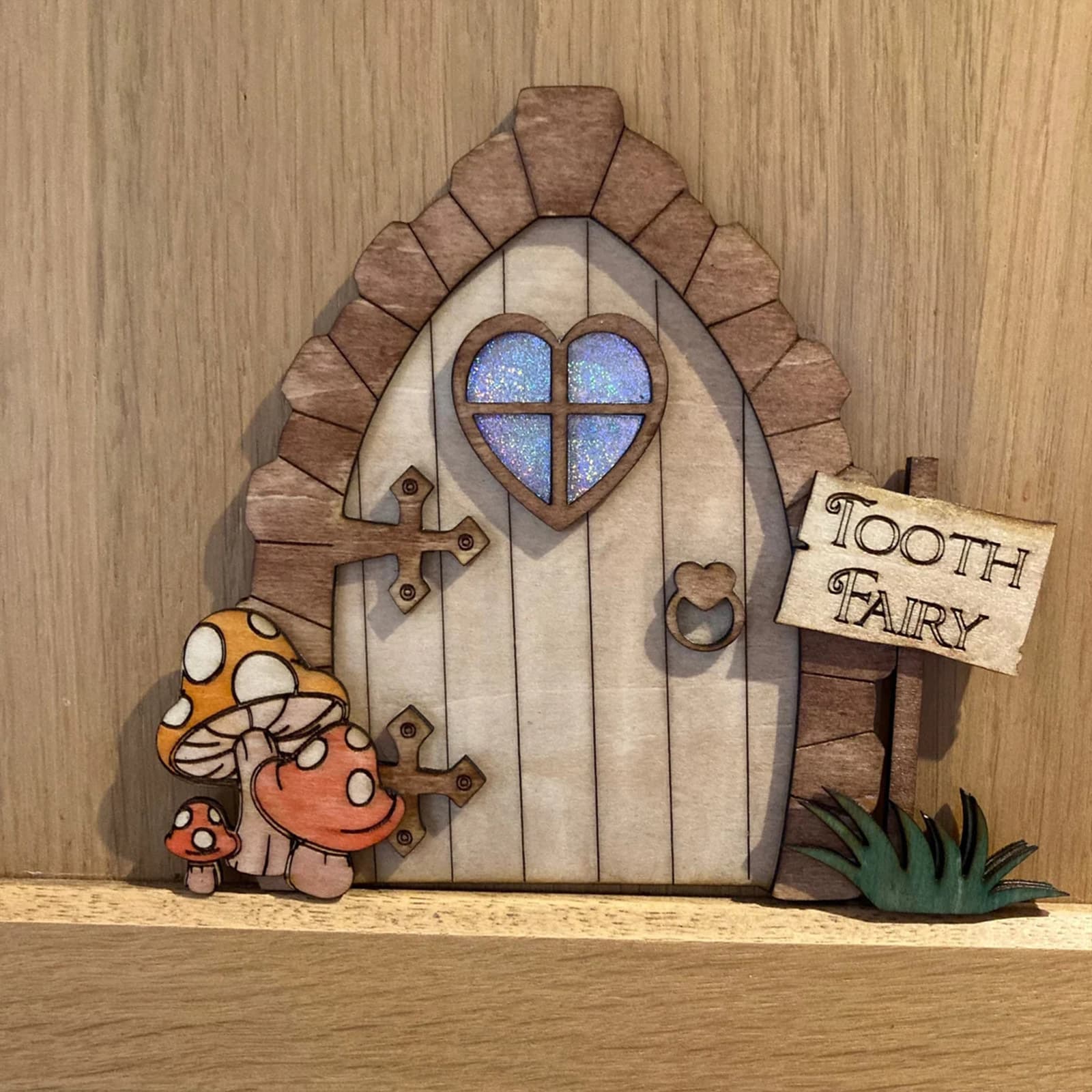 Creative Easter Wooden Door Fairy Elf Door Rabbit Mushroom 2D Decoration Wooden Craft Ornament Display Piece