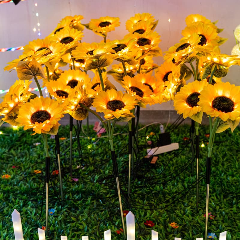 Solar Outdoor Garden Light, Landscape Ground Insert Lamp, Simulation Plant Sunflower Light, Lawn Lamp, Ambiance Light
