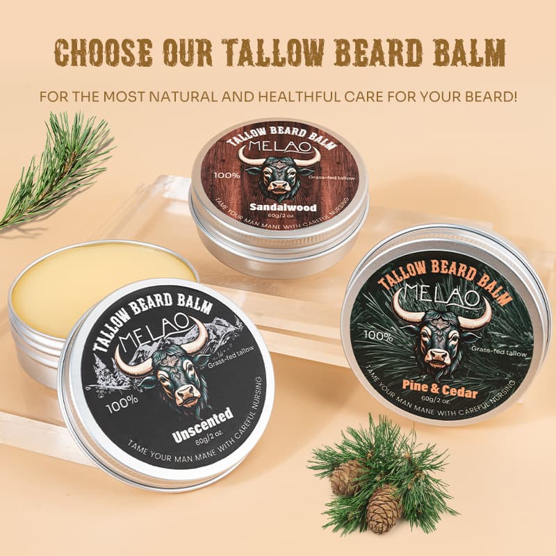Cross-border Tallow Beard Balm for Men, Moisturizing and Repairing Beard Shaving Cream, Beard Balm Foam Cream Custom