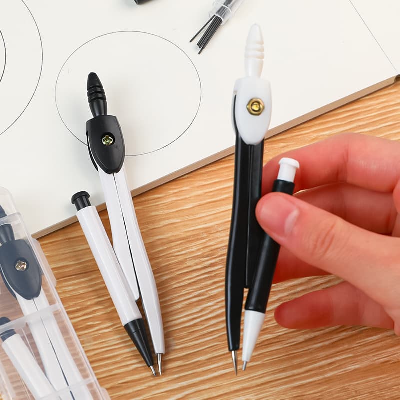 Student Compass Set Drawing Tools Simple 2-Piece Set Exam Study Supplies for Middle School Math Stationery Wholesale