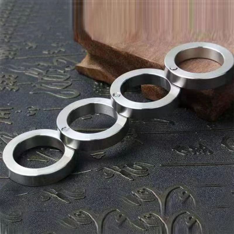 Outdoor Alloy Knuckle Duster Self-Defense Weapon Four-Finger Punch Knuckle Bracelet Ring Fighting Combat Ring