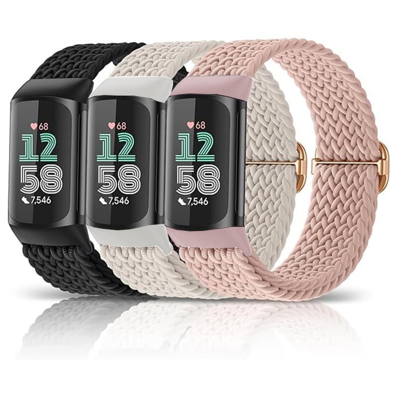 Woven Elastic Band for Fitbit Charge 6, Fitbit Charge 5/6 Elastic Strap Sports