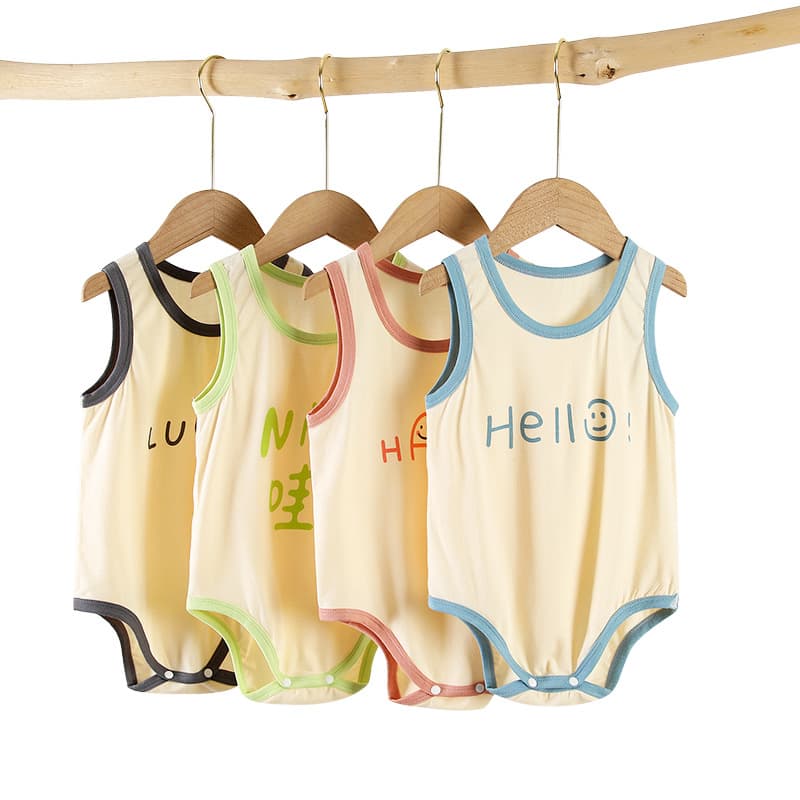 Baby vest triangle bag farts summer ultra-thin belly protection underwear baby children's one-piece pajamas modal
