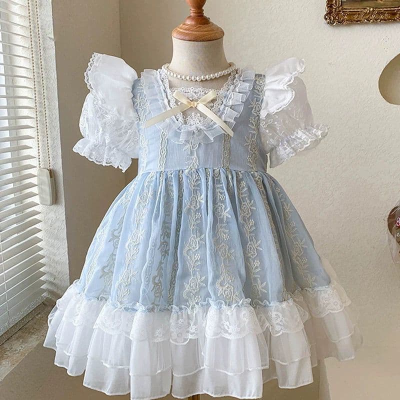 Girls' Dress Summer Stylish Children's Court Style Lolita Skirt Fashionable Puffy Skirt Baby Girl Princess Dress