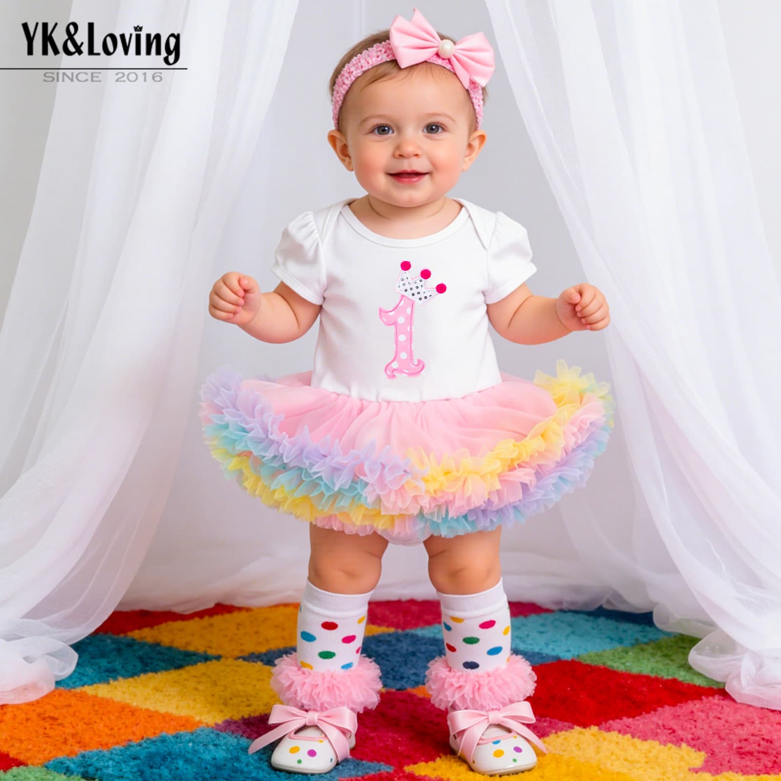 Amazon's Best-Selling Baby Girl Clothes Birthday Holiday Set Baby Romper Dress Cartoon Lettered Jumpsuit Dress