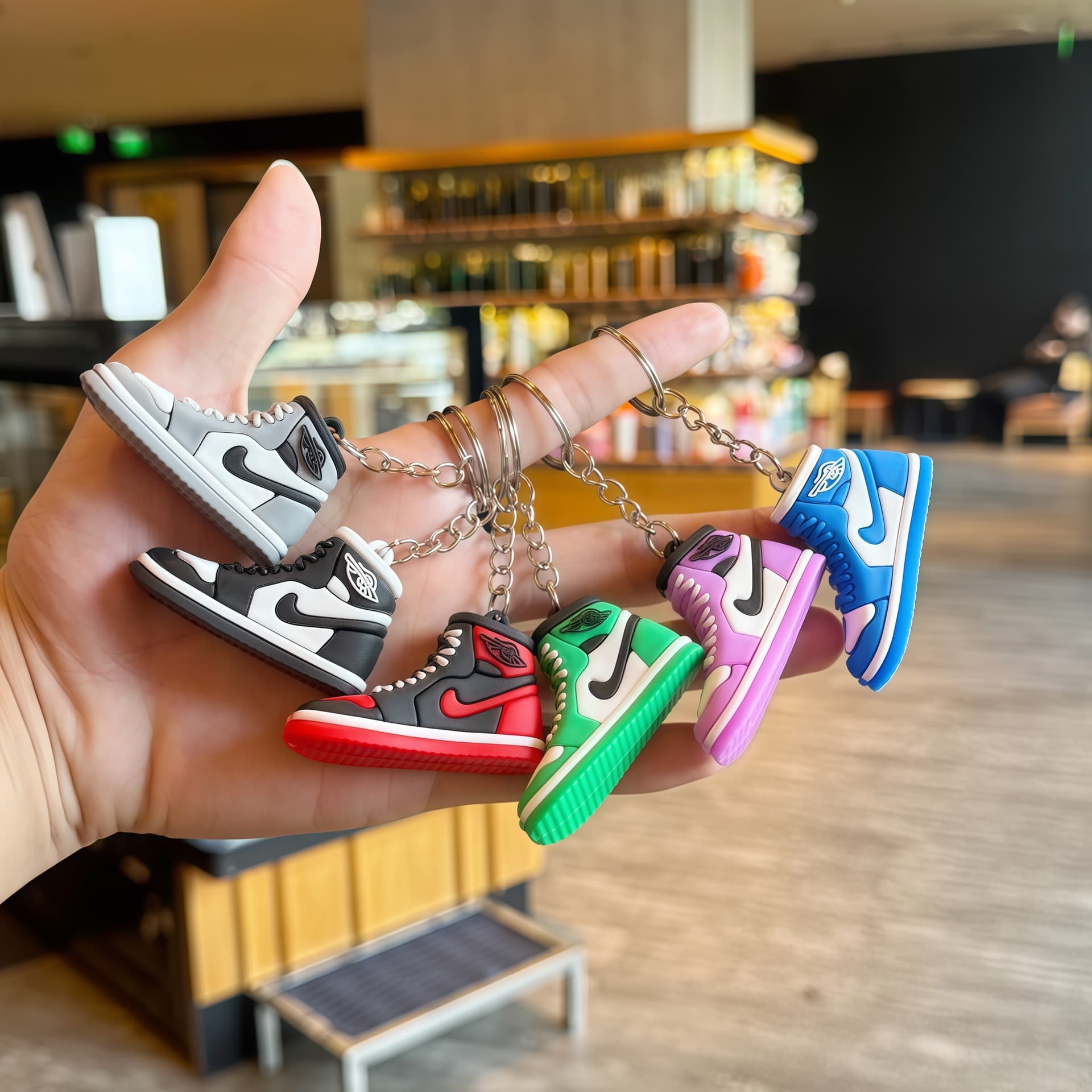 Cross-Border New 3D Realistic Sneaker Keychain Doll Student Couple Bag Pendant Creative Basketball Shoe Ornament