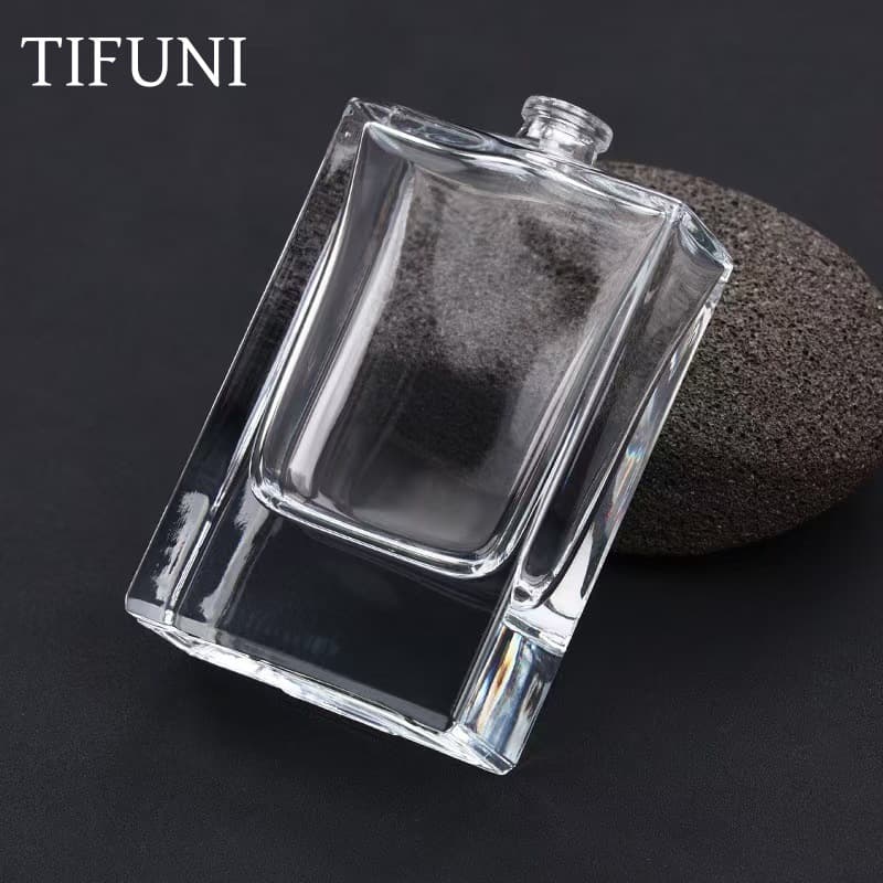 Polished Perfume Bottle 100ml Fire-Polished Glass Perfume Refill Bottle Sample Dispenser Bottle Minimalist Glass Bottle