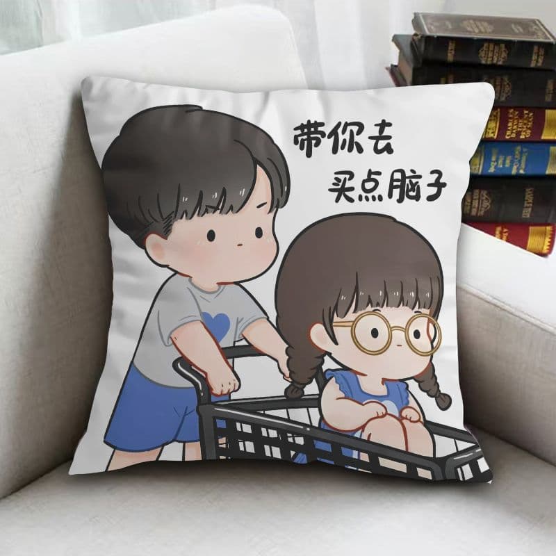 Cartoon Couples Hot-Sale Double-Sided Gift Pillows Car Cushions Personalized Sofa Bedside Unisex Pillows Auto Backrests