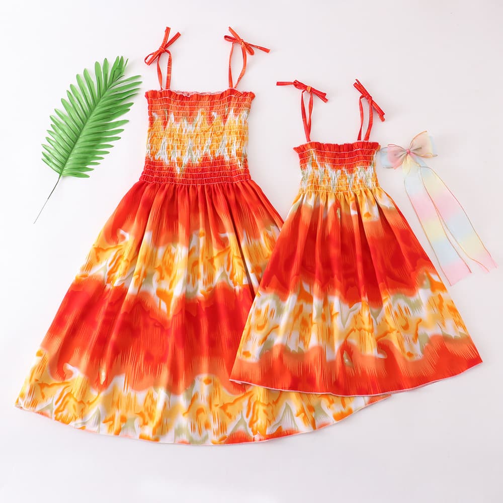 European and American New Style Girls Beach Dress Cotton Silk eBay Summer Bohemian Beach Style Parent-Child Halter Dress