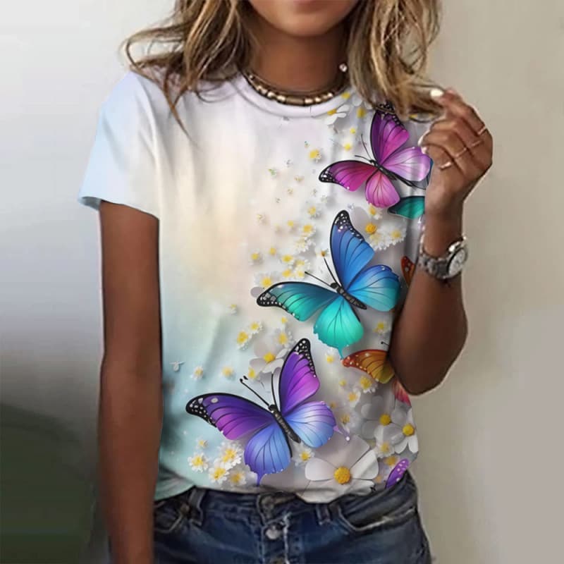 Summer Women's Short Sleeve Top, Drop Shipping for TK, AliExpress, Ozon, Southeast Asia Drop Shipping