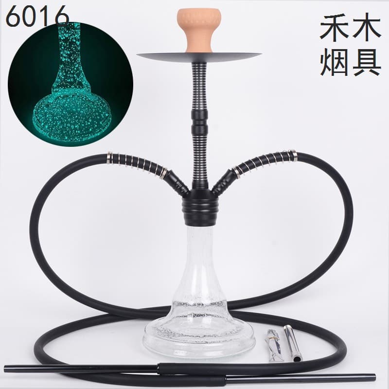 Arabian luminous aluminum alloy double-tube hookah bar KTV special shish can be shipped directly from the factory.