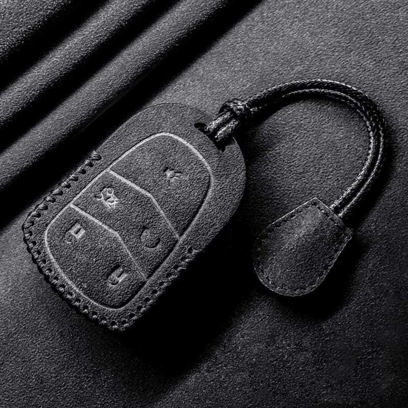 Suede Key Case Cover for Cadillac XT5 CT5 XT4 XTS XT6 CT4 CT6 ATSL with Clip