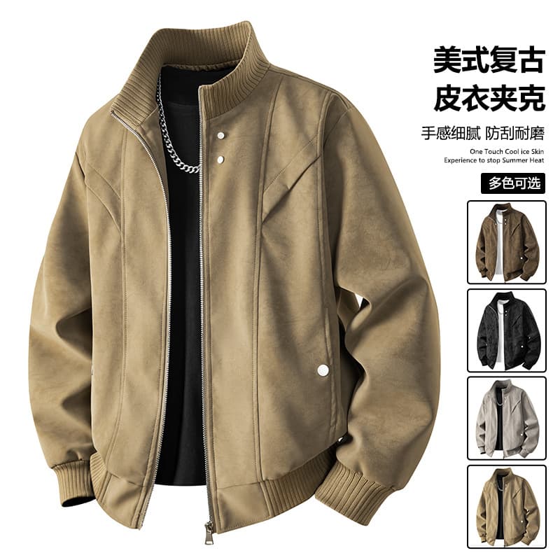 New PU leather jacket men's velvet leather jacket motorcycle style youth fashion trend versatile M-4XL