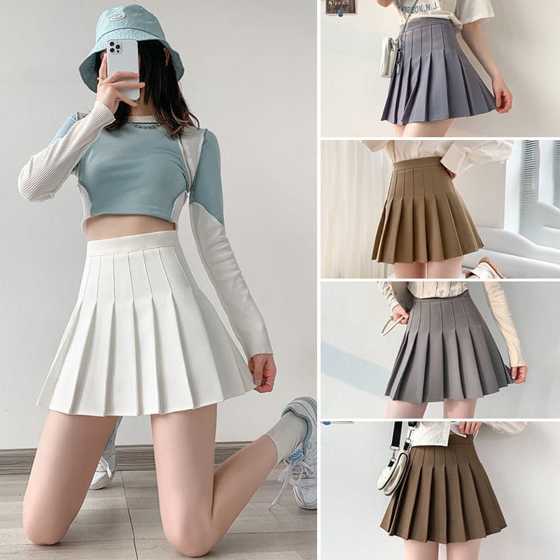 JK Uniform Shirt, Skirt, Dress, Pleated Skirt Women's Spring Summer Two-Piece Set Short Skirt Short Sleeve T-Shirt Women Summer
