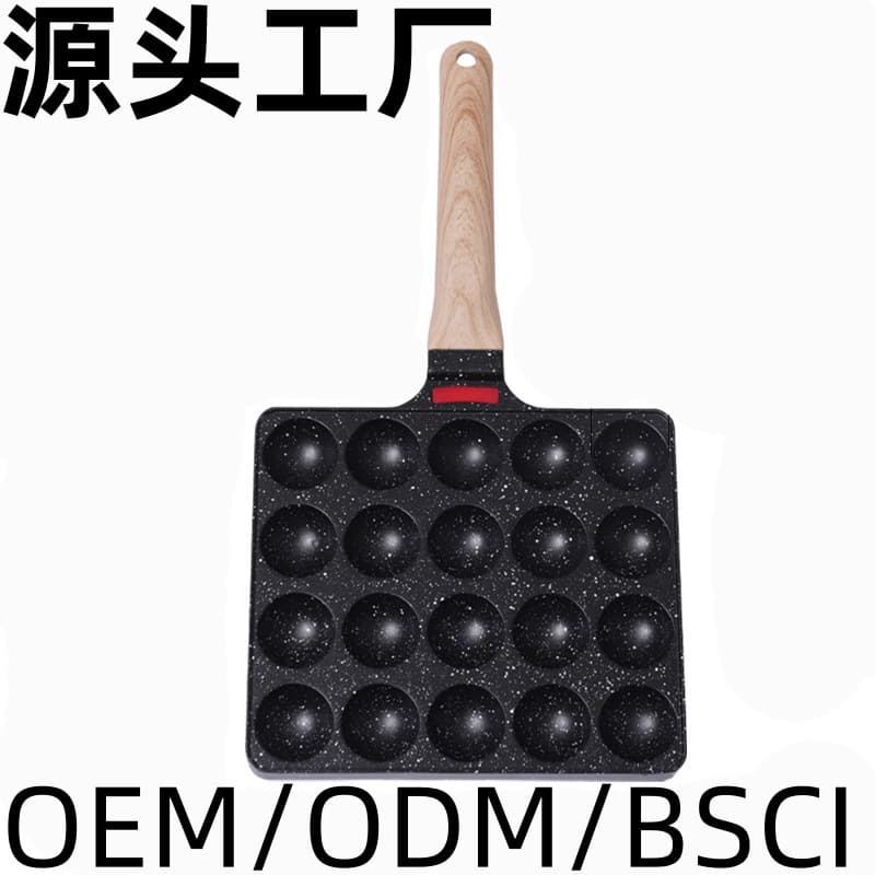 Home Takoyaki Machine 20-Hole Baking Pan, Fish Ball Quail Egg Roaster, Egg Waffle Mold, Non-Stick Pan Tool