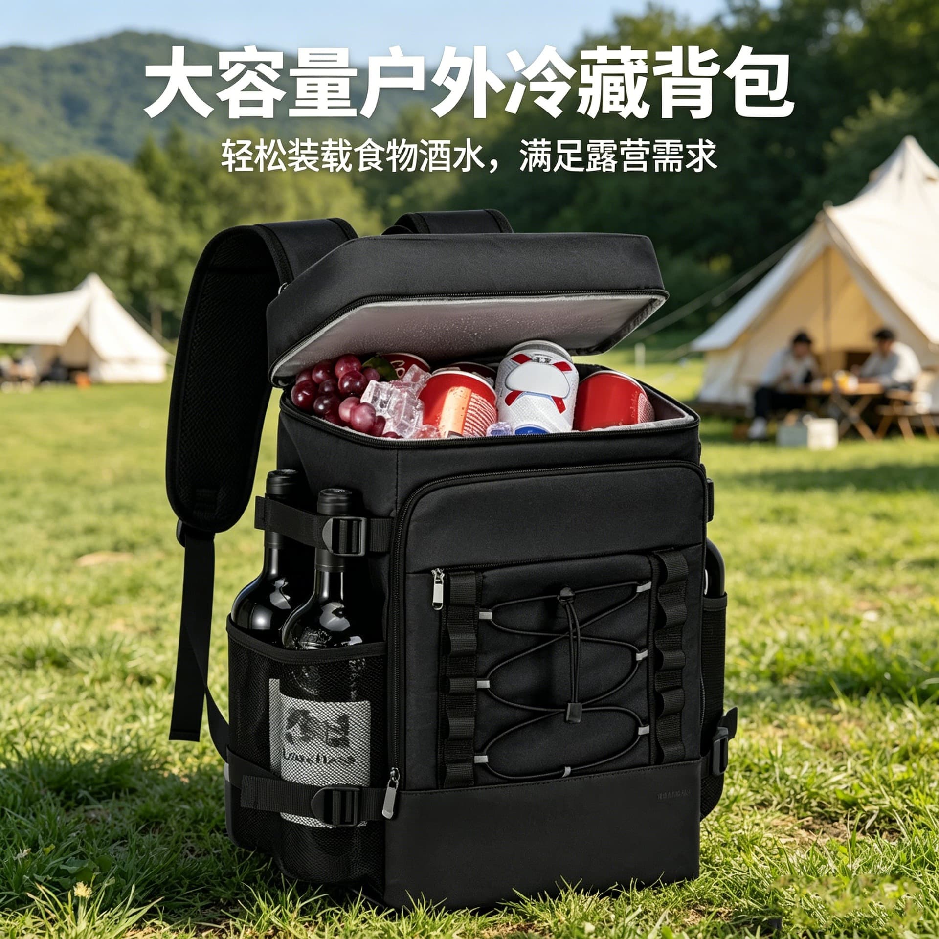 Amazon Cross-border Outdoor Camping Refrigerable Insulated Backpack Cooler for Men and Women Leak-proof Barrier Refrigerator Bag