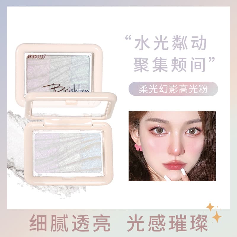 WODWOD Soft Focus Highlighter Powder with Fine Shimmer and Pearl Shade for Body and Face, Naturally Brightening and Sculpting, with Extra Shimmer Around the Eyes
