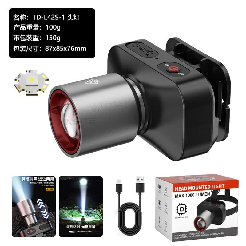 Cross-border White Laser Sensor Headlamp Rechargeable Long Battery Life Household Emergency Mini Headlamp Outdoor Head-mounted Night Fishing Light