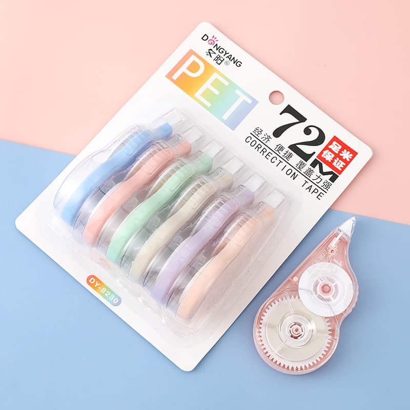Correction tape Dongyang 72 meters foreign trade Morandi color correction tape set pet belt student stationery correction tape wholesale