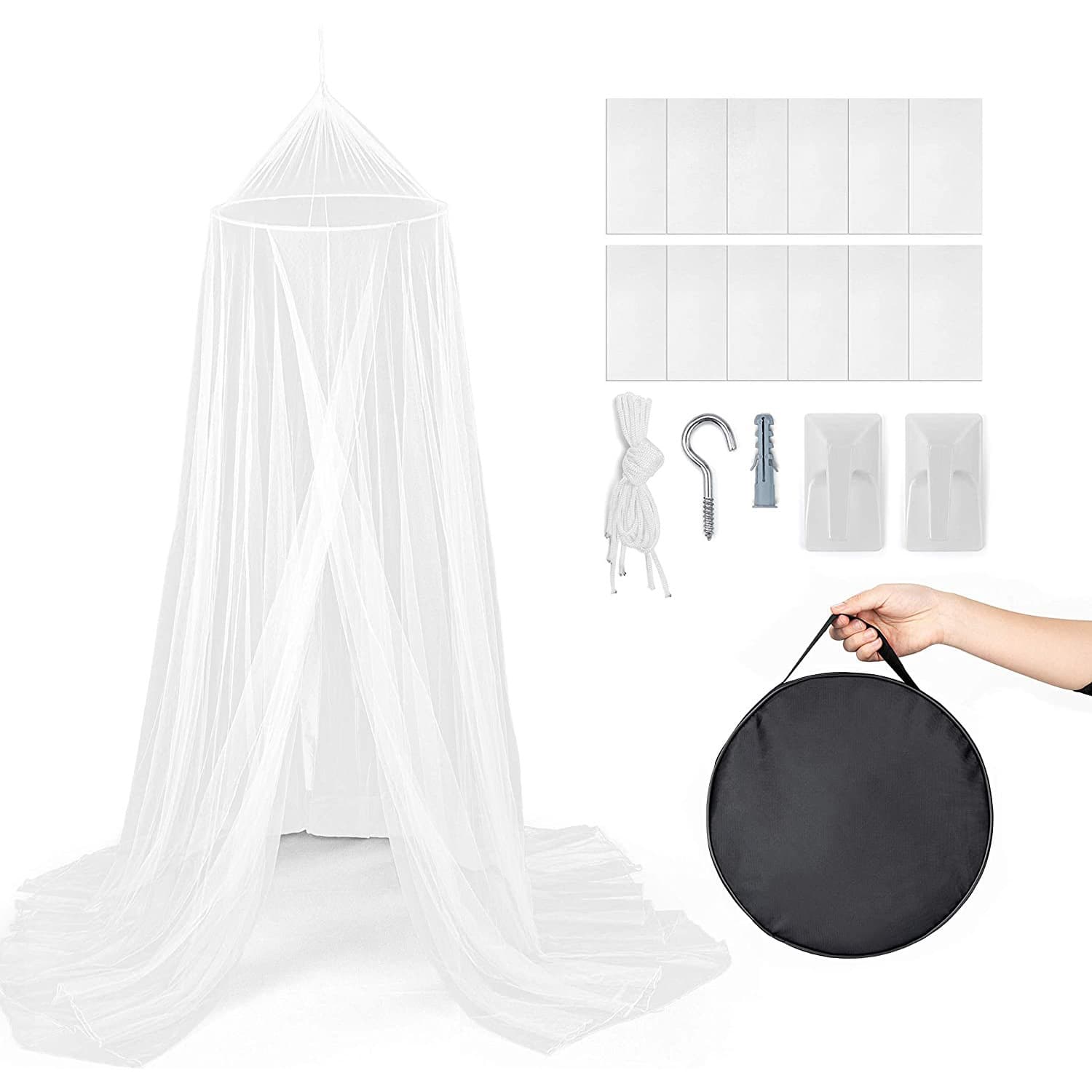 Outdoor Mosquito Net Princess Bed Canopy Portable Easy-Install Hanging Round Dome Mosquito Net