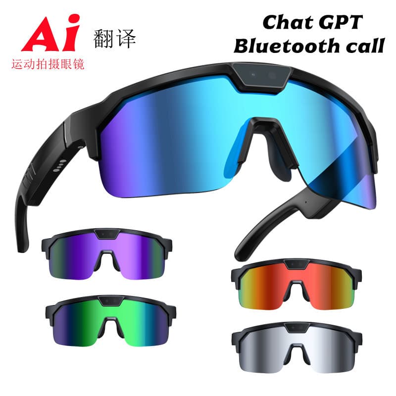 Cross-border Q01 Outdoor Sports Glasses AI Translation Smart Glasses High-definition Pixel Photo Cycling Sunglasses WiFi