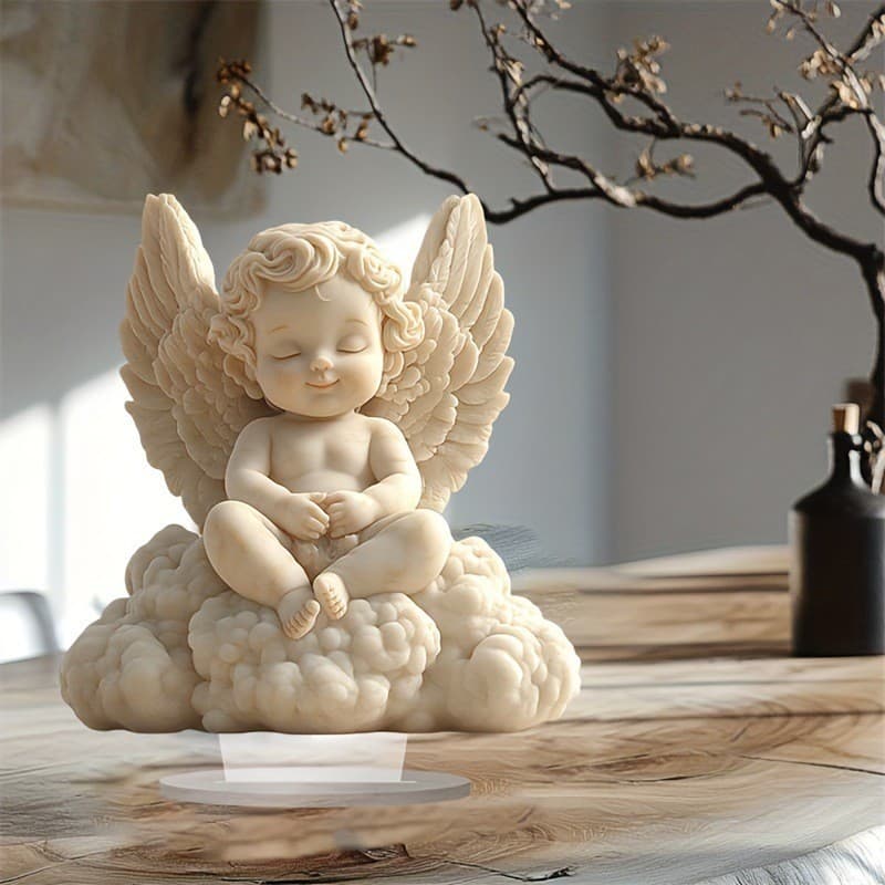 Cross-Border Angel Porcelain Doll Flat Acrylic Angel Statue Living Room Bedroom Home Desktop Ornaments