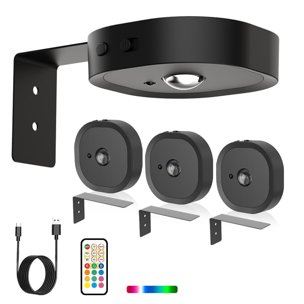 Cross-Border Hot-Selling RGB Night Light, Cat Eye Hallway Wine Cabinet Wardrobe Universal Charging Base Human Sensor Cabinet Lamp