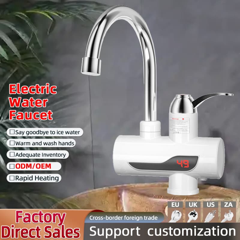 Amazon Cross-border Electric Water Heater Faucet, Cold and Hot Dual Use, Digital Display, Household Instant Heating, Foreign Trade Wholesale