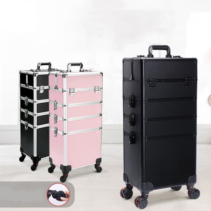 Professional Makeup Artist Large Capacity Multi-layer Cosmetic Box Rolling Nail Art Toolbox Tattoo Embroidery Machine Fit