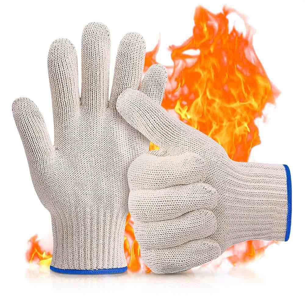 In-Stock Cotton High-Temperature Gloves for Kitchen, Microwave, Oven, BBQ, Double-Layer Export to Overseas Supermarkets and Amazon