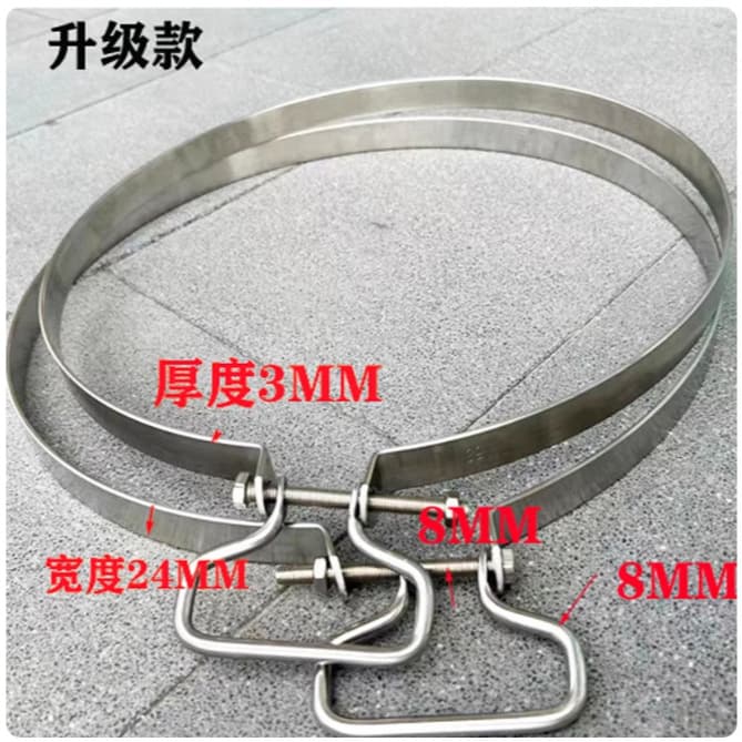 Upgraded Widened and Thickened 304 Stainless Steel Cutting Board Steel Ring, Anti-Crack Steel Rim, Edge-Fastening Circular Chopping Board Ring