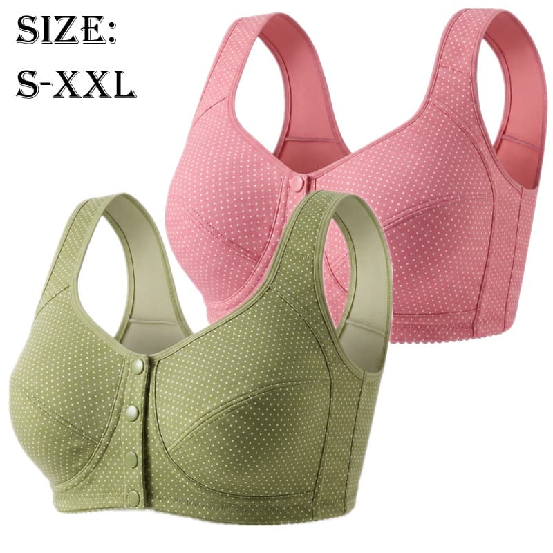 New Mother Front Closure Bra Women Push Up Wire Free Anti Sag Plus Size Elderly Bra