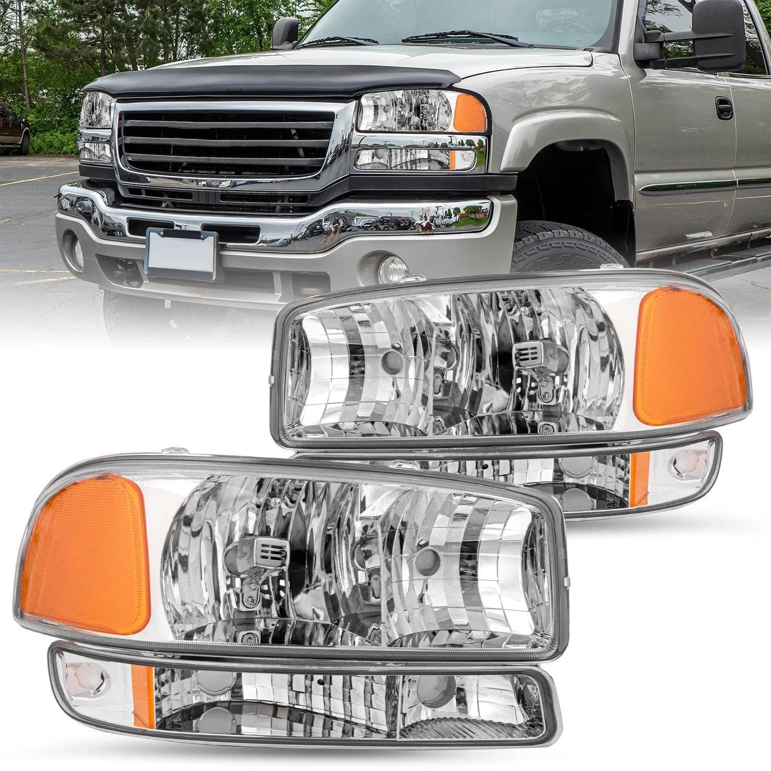 Suitable for 1999-2007 GMC Sierra 1500 2000-2006 Yukon Headlights Headlight Bar Lamp