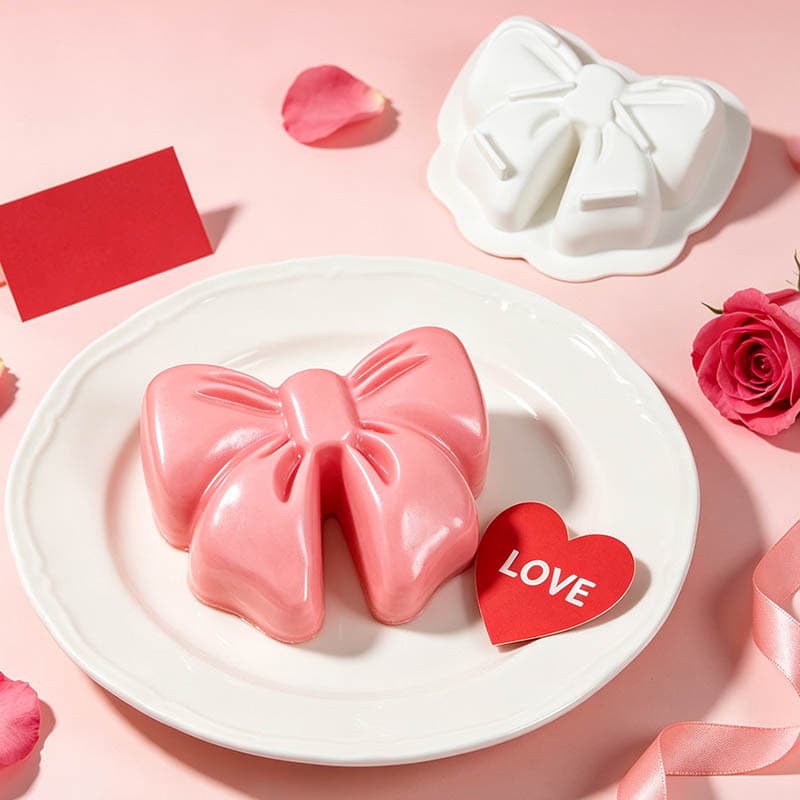 Valentine's Day Large Bow Mousse Cake Mold, Chocolate Jelly Baking Tool Gypsum Handmade Soap Mold