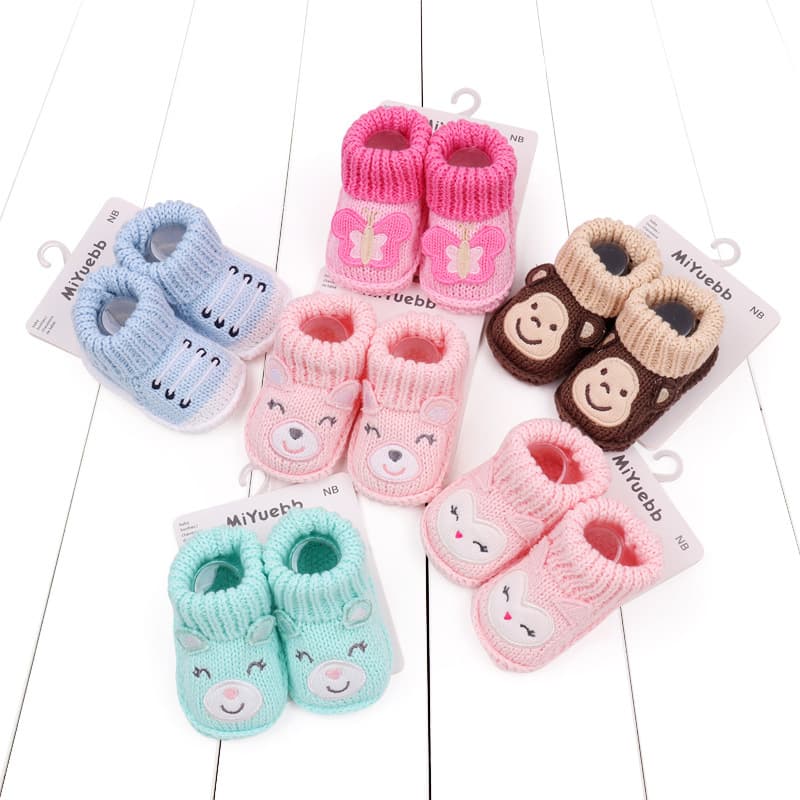 Baby Toddler Shoes Indoor Cartoon Non-Slip Baby Shoes Spring and Autumn Shoes Socks Woolen Shoes