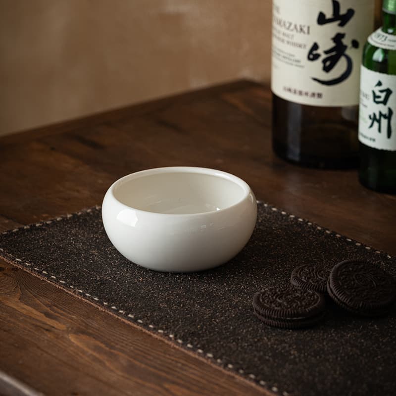 [Cream White] Arhat Bowl Serving Bowl Dehua White Porcelain Sauce Bowl Fruit Snack Bowl 200ml Small Dish Rice Bowl