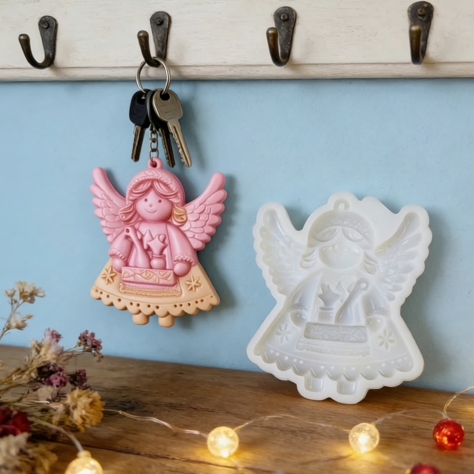 S2480 Angel Little Girl D Decorative Cement Plaster Mold DIY Silicone Mold