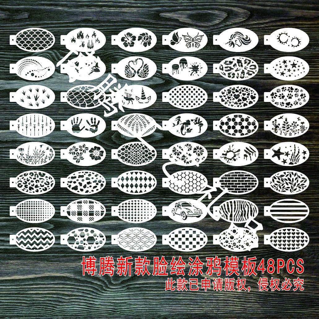 Cross-border Face Painting Stencils, Spray Decorative Painting Supplies, DIY Creative Face Painting Stencils, Graffiti Hollow Drawing Board